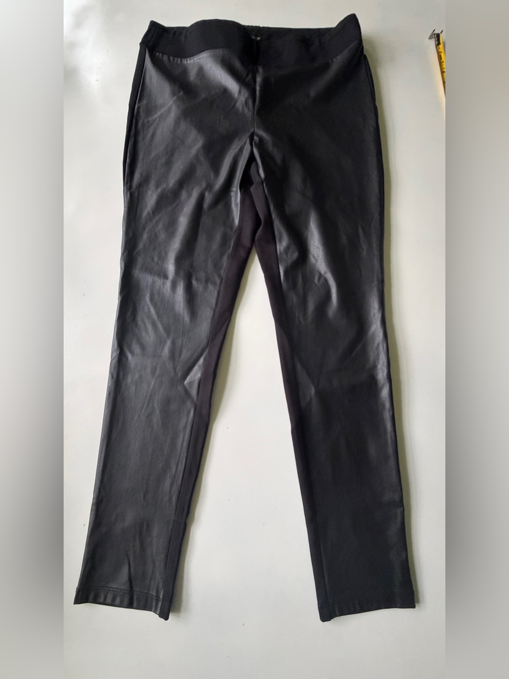 J. McLaughlin Black Faux-Leather Skinny Jeans
